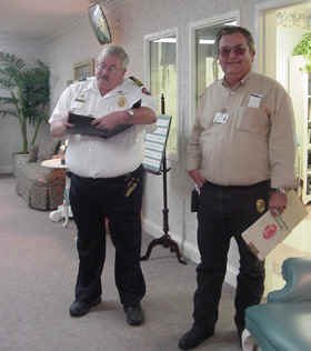 City of Melbourne Fire Inspector James Carey (left) and City of Melbourne Building Inspector Koert Van Wormer conducting a survey at a Brevard County facility.