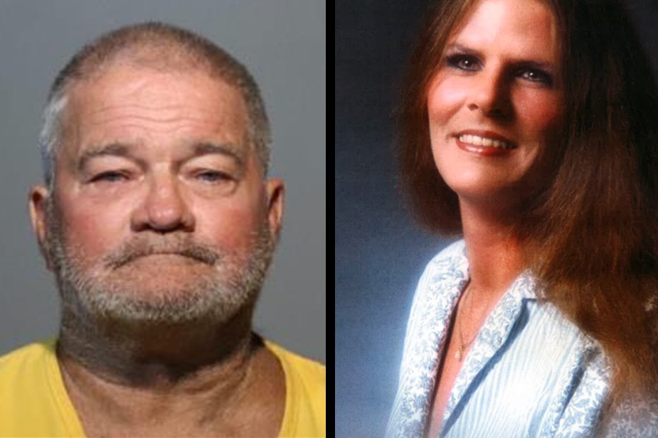 Current jail booking photo of  Gary Durrance on left; family photo of Sherry Holtz, killed in 1999.