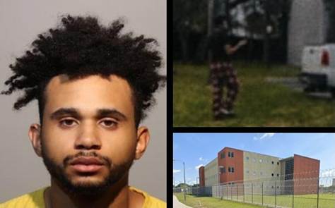 Jail booking photo of Talil Vann (left); Vann, photographed by his victim moments before she met him and he sexually battered her (upper right) . The Seminole County Jail where Vann plotted to kill the victim and others in his case.